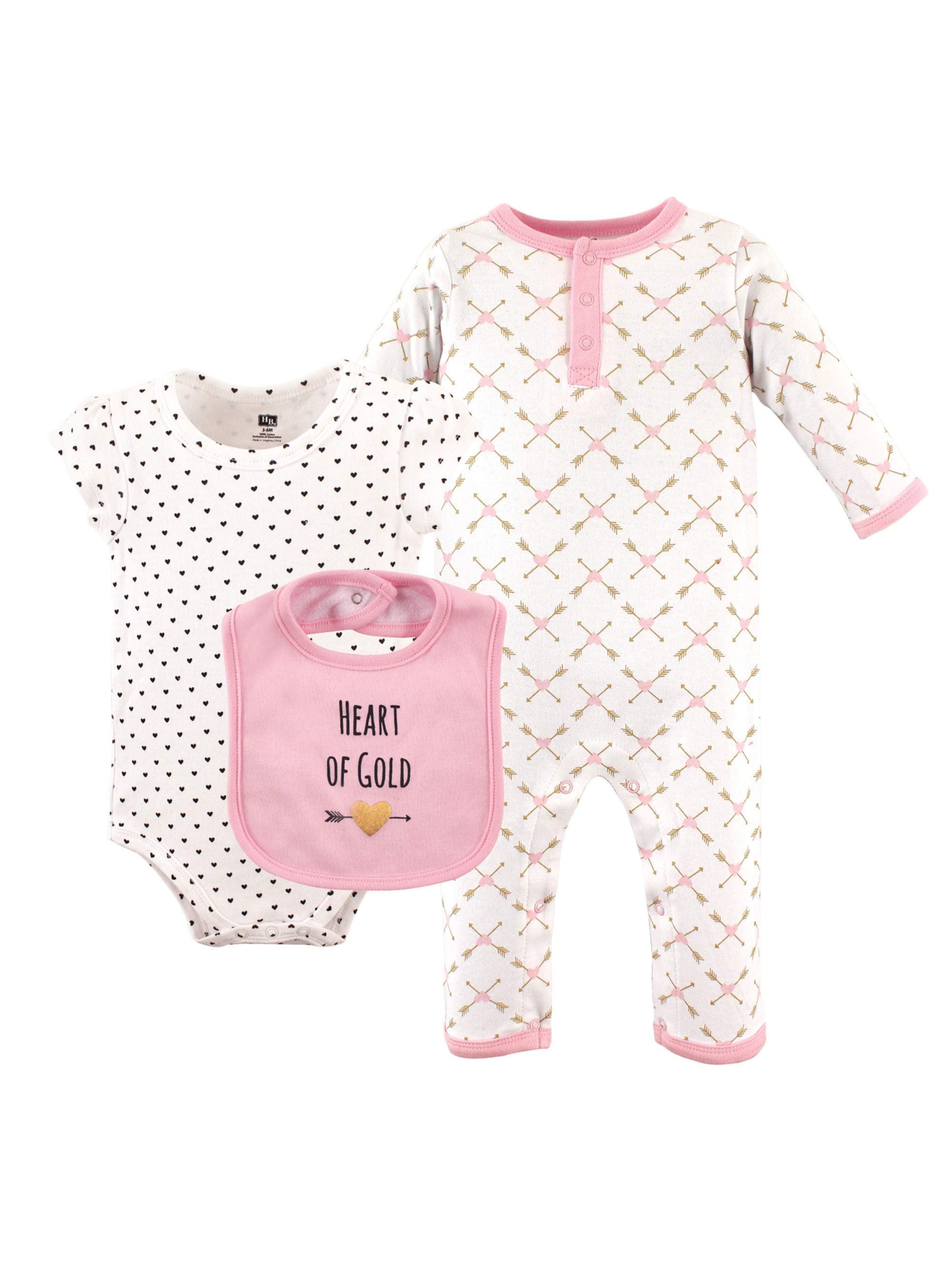 Hudson Baby Girl Layette Set, 3pc