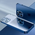 thumbnail image 2 of Luxury Plating Square Frame Matte Soft Silicone Case for iPhone 11 12 13 Pro Max Mini XR X XS 7 8 Plus SE 2020 Transparent Cover, 2 of 4