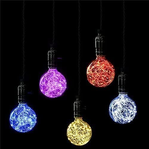 2 Pack Vintage Edison Bulb, G95 E27 220V 3W Fireworks Vintage Bulbs Incandescent Bulbs Edison Decorative Light Bulbs Copper Wire Firework Light Bulb