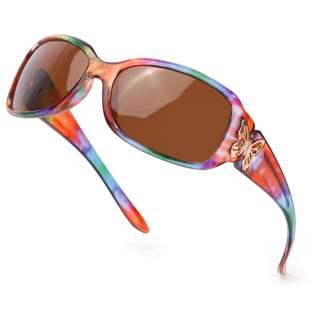 Gafas de Sol Polarizadas LVIOE con Decoración de Mariposa para Mujeres