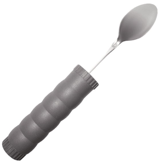 Rehabilitation Advantage Gray Stainless Steel Teaspoons with Gray Plastic Handle