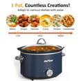 thumbnail image 5 of 4QT Compact Slow Cooker & Food Warmer with 3 Temperature Settings, Removable Ceramic Pot, Dishwasher-Safe Glass Lid, Stainless Steel - Available in Black, Silver, and Blue, 5 of 9
