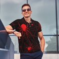 thumbnail image 4 of Yiaed Red Spider On The WebPrint Men's Short Sleeve Polo Shirt,Golf Polo for Men Three-Button Golf Shirt Athletic Casual Collared T-Shirt- 3X-Large, 4 of 7