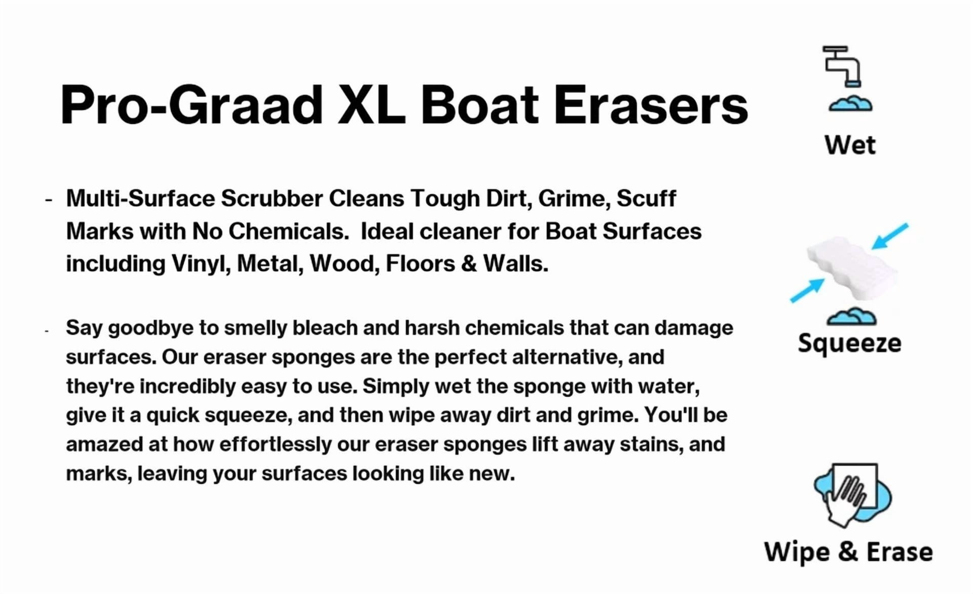 BUTTERFLY- Premium Xl Boat Erasers Magic Sponge Erasers Removes Marks Scuffs Grime & Dirt