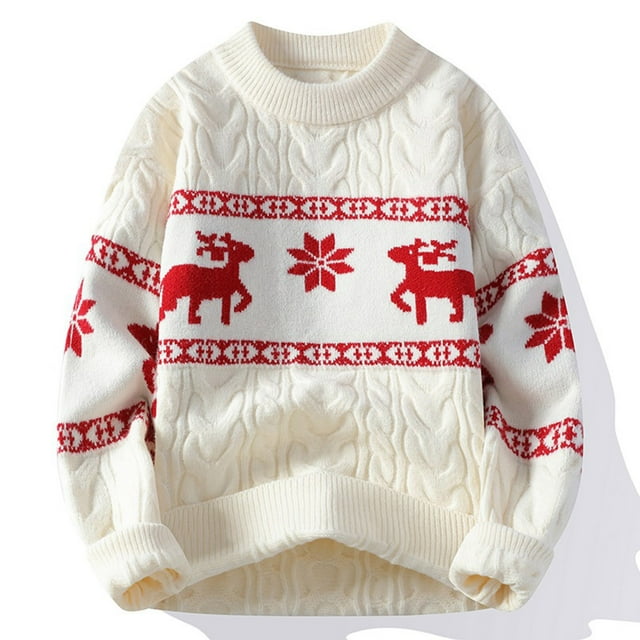Pisexur Chandails Hommes Doux et Confortables Chandails d'Automne Homme Agencement de Couleurs Tricot Col Roulé Simulé Ample Chandail de Base Blanc,TG