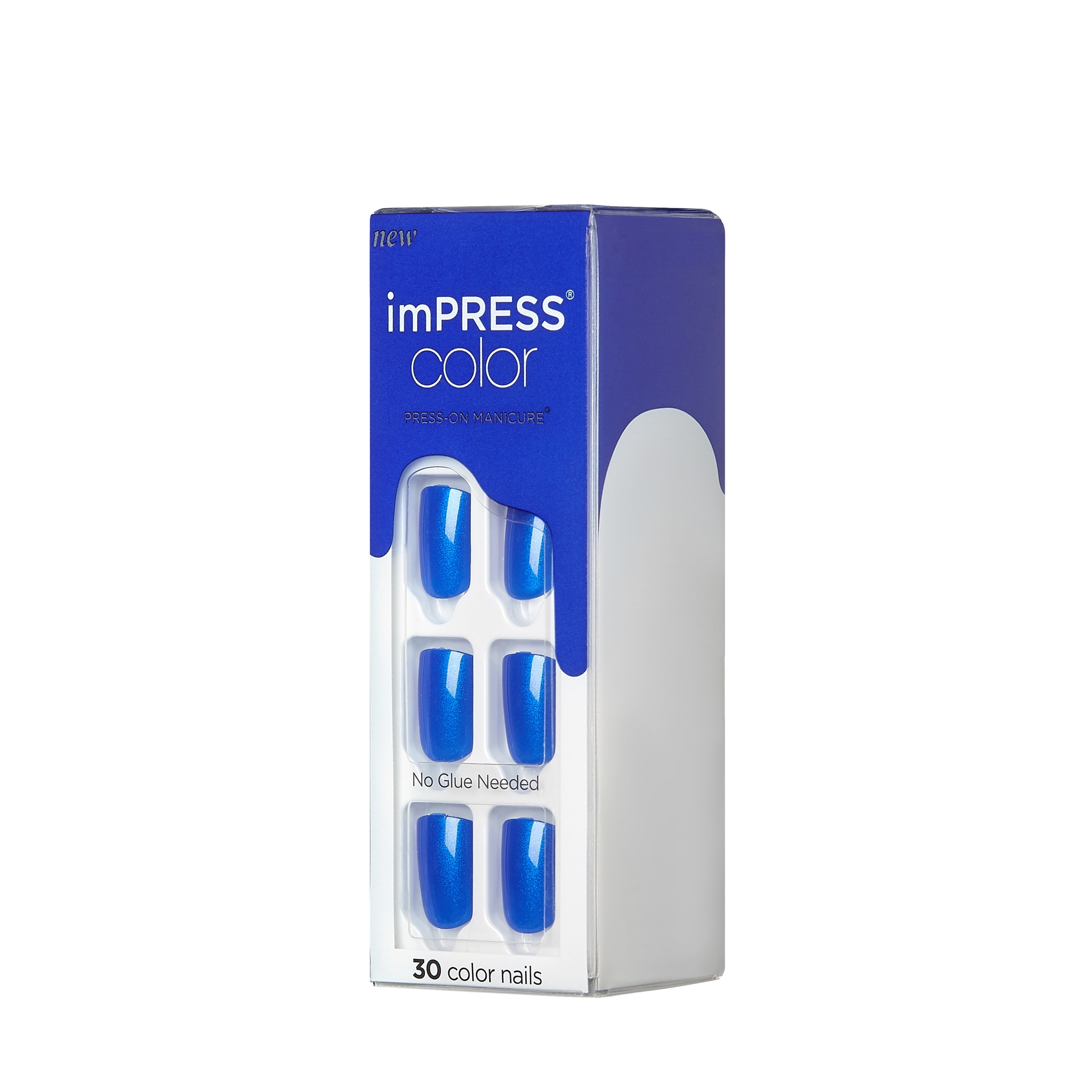 KISS imPRESS Color Press-On Nails, ‘Deep Ocean’, 30 Count