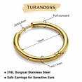 thumbnail image 6 of Turandoss 10mm Cartilage Earring Surgical Stainless Steel Hoop Nose Ring Tiny Small Huggie Helix Rook Daith Tragus Piercing Jewelry Sleeper Second Hole Earring for Women Men, 6 of 7