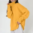 thumbnail image 2 of RMGVDSD Fall Sweaters For Women Plus Size Tops Winter Clothes Long Sleeve Shirts Fall Outfits Turtleneck Knitted Sweater Solid Color Soft Pullover Sweater Top /Yellow, 2 of 4