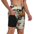 thumbnail image 2 of Balery Retro American Eagle Mens Swim Trunks Swim Shorts for Men Quick Dry Inseam Beach Shorts with Compression Liner Pocket-X-Large, 2 of 9