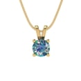 thumbnail image 3 of 0.5 ct Brilliant Round Cut Solitaire Synthetic Blue Moissanite 14k Yellow Solid Gold Everyday Affordable Designer Necklace Pendant with 18" Chain, 3 of 6