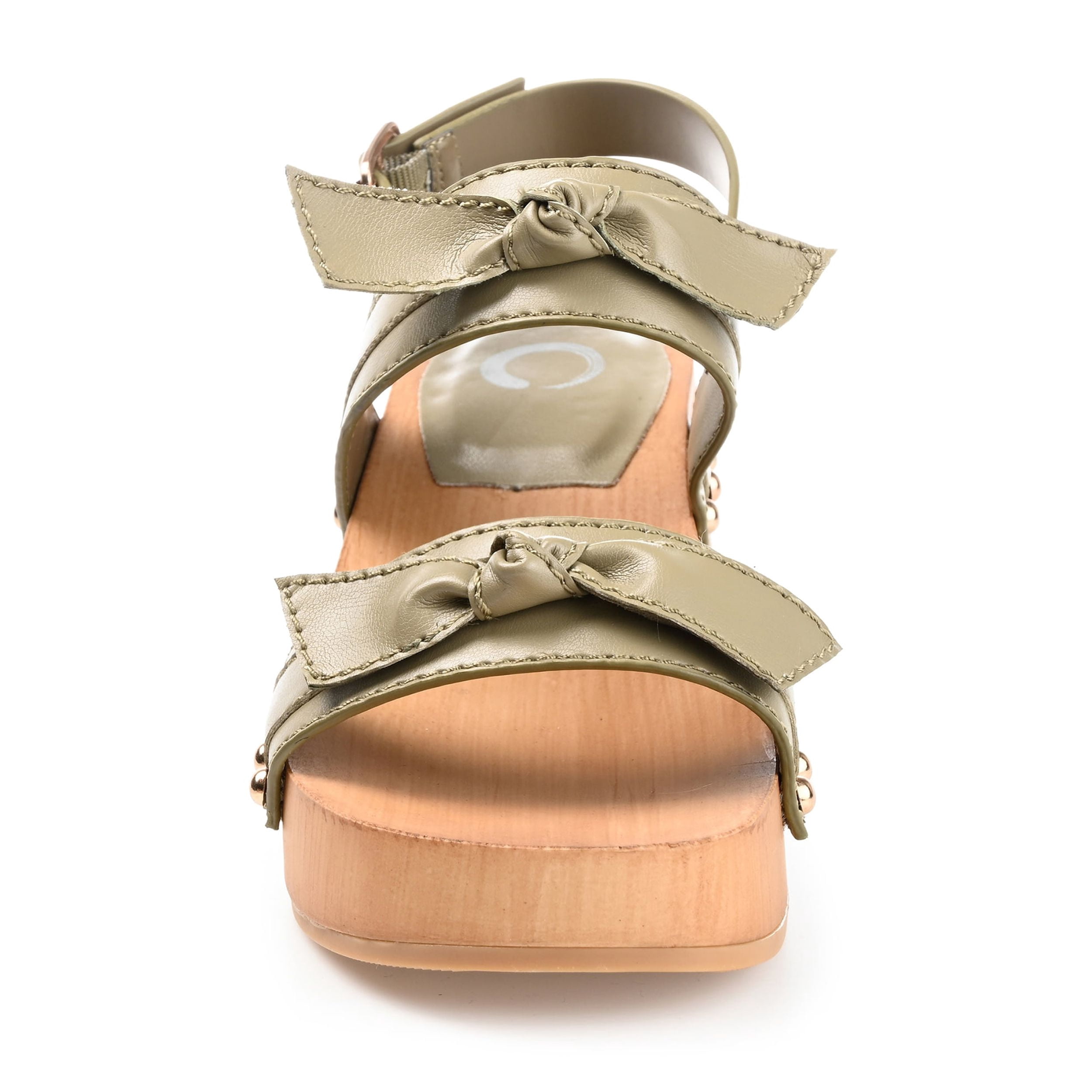 Journee Womens Tia Double Bow Accent Clog Sandals