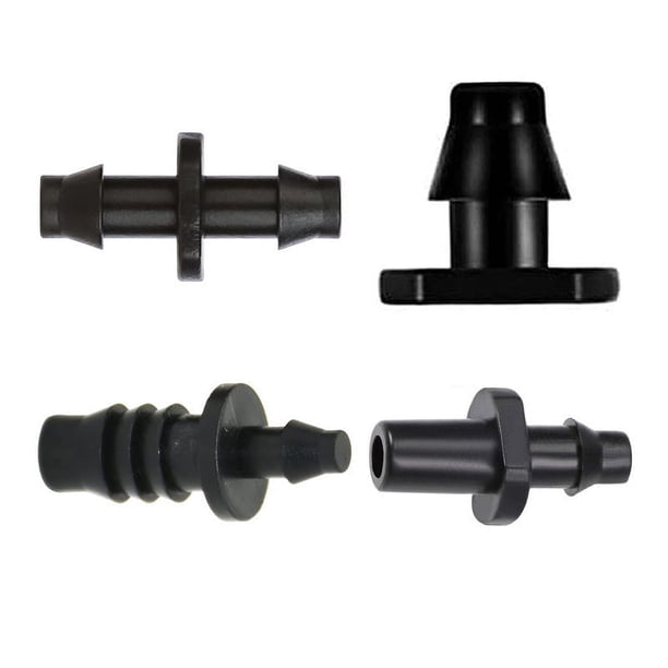 Kit de accesorios de riego de 4 uds, conectores de púas de riego por goteo para tubos, púas rectas de riego de césped y jardín de flores