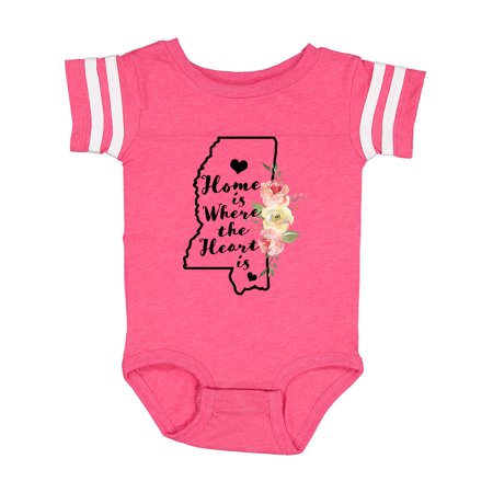 

Inktastic Mississippi Home is Where the Heart is with Watercolor Gift Baby Boy or Baby Girl Bodysuit