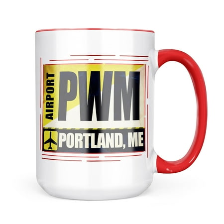 

Neonblond Airportcode PWM Portland ME Mug gift for Coffee Tea lovers