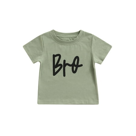 

IZhansean Toddler Baby Boy Girl Short Sleeve Tees Pullover Top Sis Bro Letter Summer T-Shirt Green BRO 4-5 Years