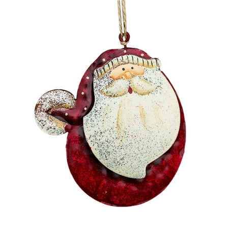 

Christmas Tree Iron Hanging Ornament Cartoon Santa Claus Snowman Pendant Decor