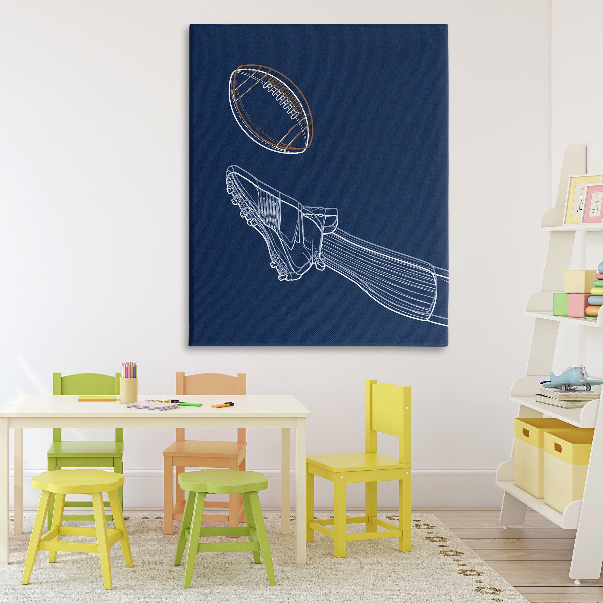 Stupell Industries Football Lines Contour Canvas Wall Art, design by Marcus Prime