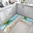 thumbnail image 5 of Sea Shells Beach Tropical Kitchen Rugs and Mats Non Skid Washable Set of 2, Palm Tree Summer Sun Kitchen Runner Rug, Farmhouse Kitchen Floor Mat Under Sink Mat Throw Rug for Doormat, 5 of 6