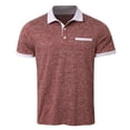 thumbnail image 4 of Men's Polo Shirts Collar With Pocket Slim Fit For Men Short Sleeve Soft Cotton Collared Shirt,Red,3XL, 4 of 9