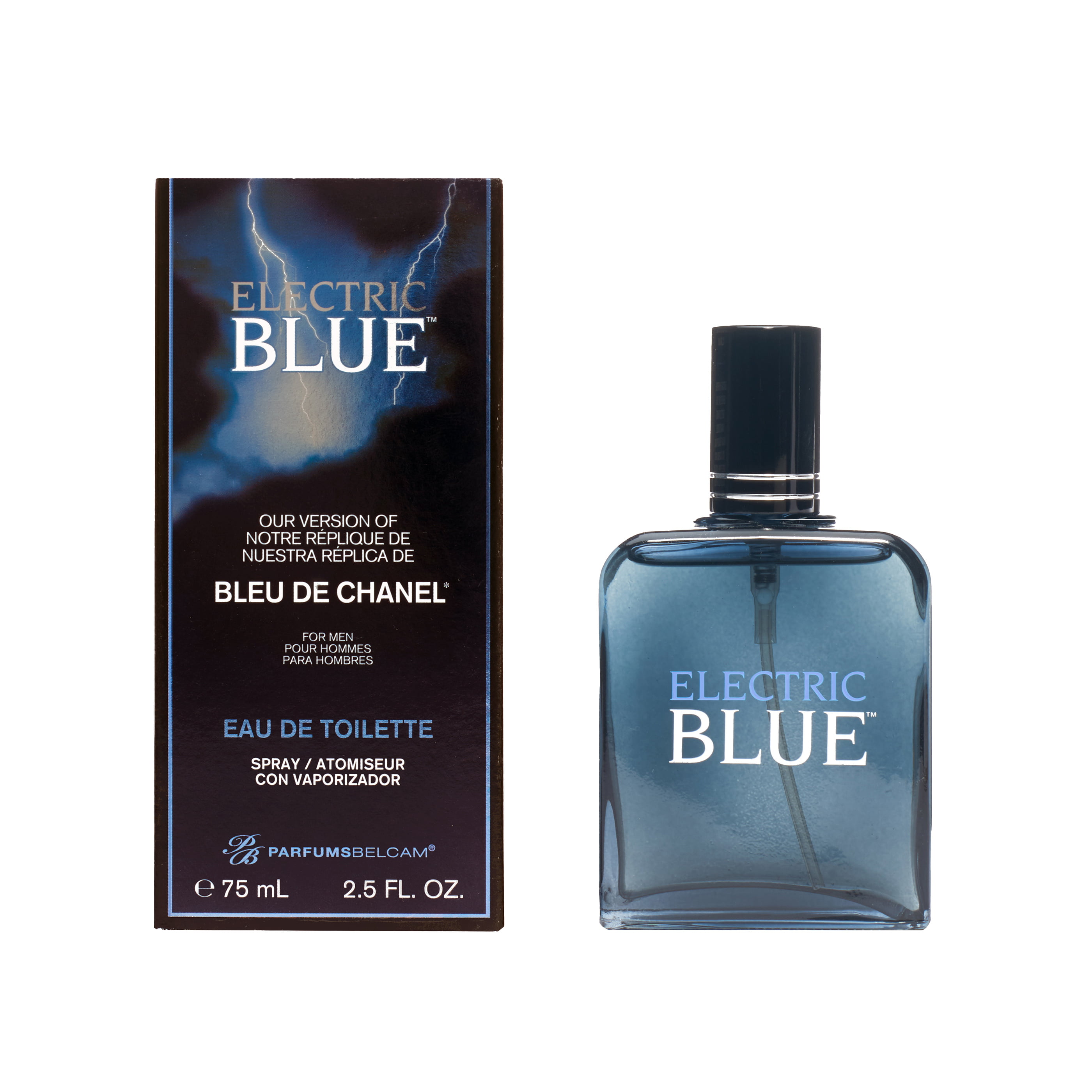 Parfums Belcam Electric Blue Eau de Toilette, Cologne for Men, 2.5 Oz Full  Size 