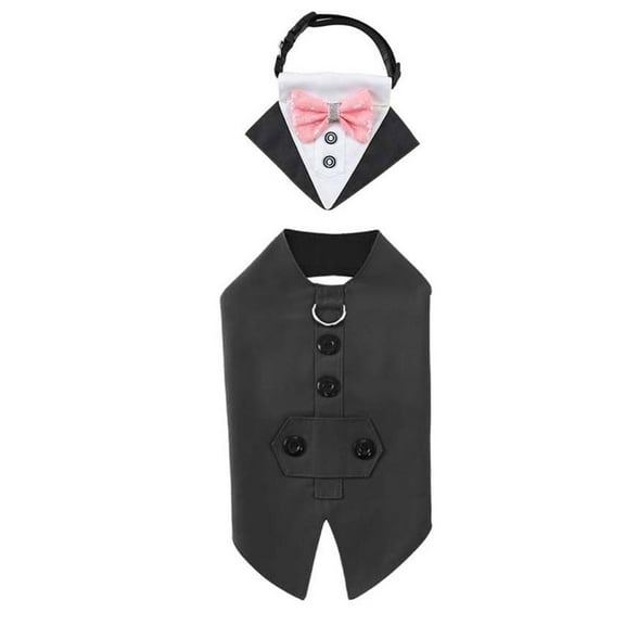 Necvior Luxurious Dog Tuxedo Suit Regulable Waist with Detachable Butterfly Tie Collar for Weddings and Birthdays