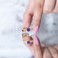 thumbnail image 5 of Rosec Jewels Amethyst Heart Promise Ring for Women - 0.9 Carat - AAA Quality - Amethyst and Diamond Ring - with Jewelry Box, 10K Yellow Gold, US 8.00, 5 of 8