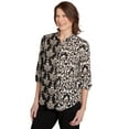 thumbnail image 3 of Alfred Dunner Womens Medallion Twin Print Button Front Top, 3 of 4