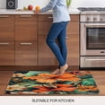 thumbnail image 5 of Burnt Orange Floral Doormat Outdoor Entrance 16"x24", Tropical Botanical Leaves Floral Absorb Moisture Dirt Door Mats, Non-Slip Rubber Backing Floor Mats Indoor, Low-Profile Front Door Rugs, 5 of 9
