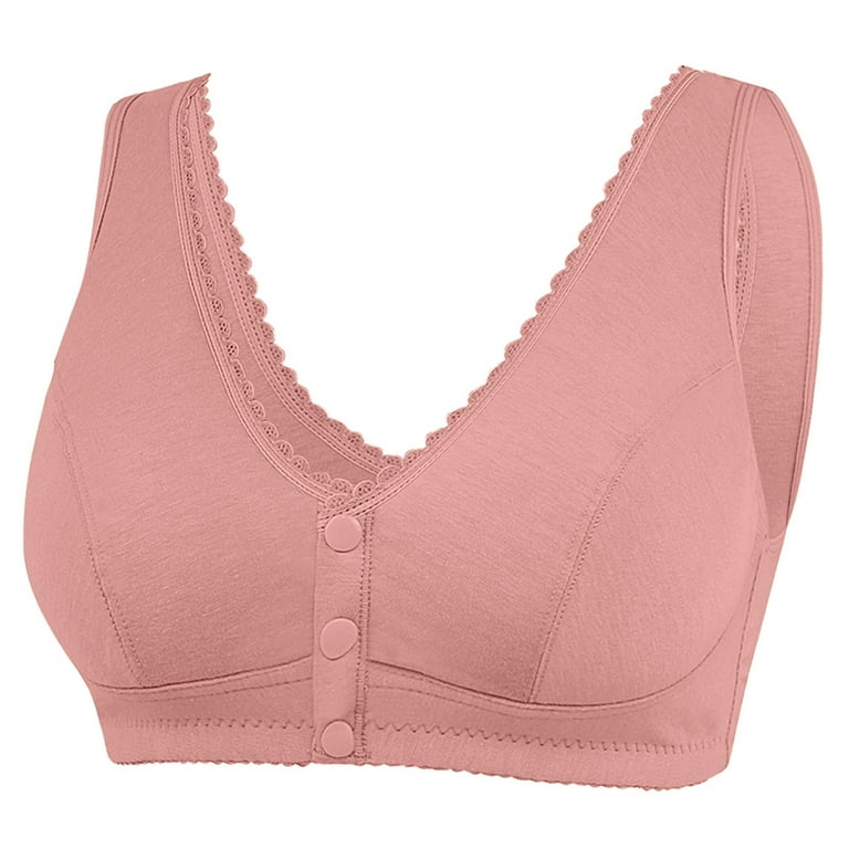 EHTMSAK Wireless Bra Padded Plus Size Push Up Bra for Women Front Closure  Bras for Women Plus Size Clearance Pink 3X