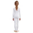 thumbnail image 2 of Haitryli Girls Fleece Figure Skating Outfits Seamless Long Sleeve Top with Pants Set for Gymnastics Ballet Dance Practice B White 10-14, 2 of 5