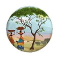 thumbnail image 2 of Easygdp African Women Wheel Sun Guard, Spare Tire Cover,Universal Trailer Suv Truck Camper Travel,Easy To Install And Remove -15 Inch, 2 of 9