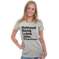 thumbnail image 4 of Matthew Mark Luke John Squad Womens Slim Fit Graphic Tee Brisco Brands X, 4 of 5