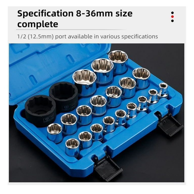 12-point Toothed Torx Socket Ratchet Wrench Tool 8-36mm
