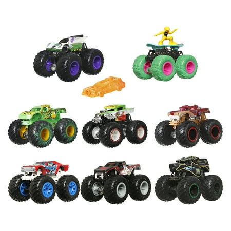 Hot Wheels Monster Trucks, 1:64 Scale Toy Truck & 1 Crushable Car...