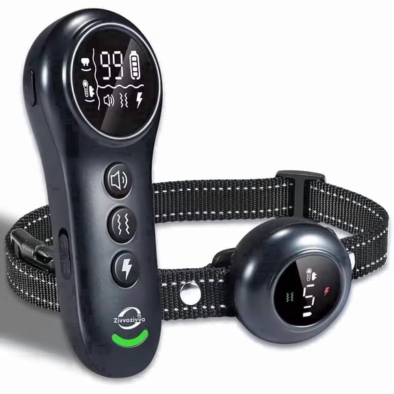 2-in-1 Dog Shock Collar & Dog Bark Collar - Smart Anti Barking Dog Training Collar with 5 Adjustable Sensitivity & 3300FT Remote for All Breeds IP67 Waterproof E-Collar