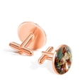 thumbnail image 3 of PhooArto Men's Classic Stainless Steel, Calf Flowers Wreath Cufflinks Business Wedding Shirts, Rose Gold, 3 of 7