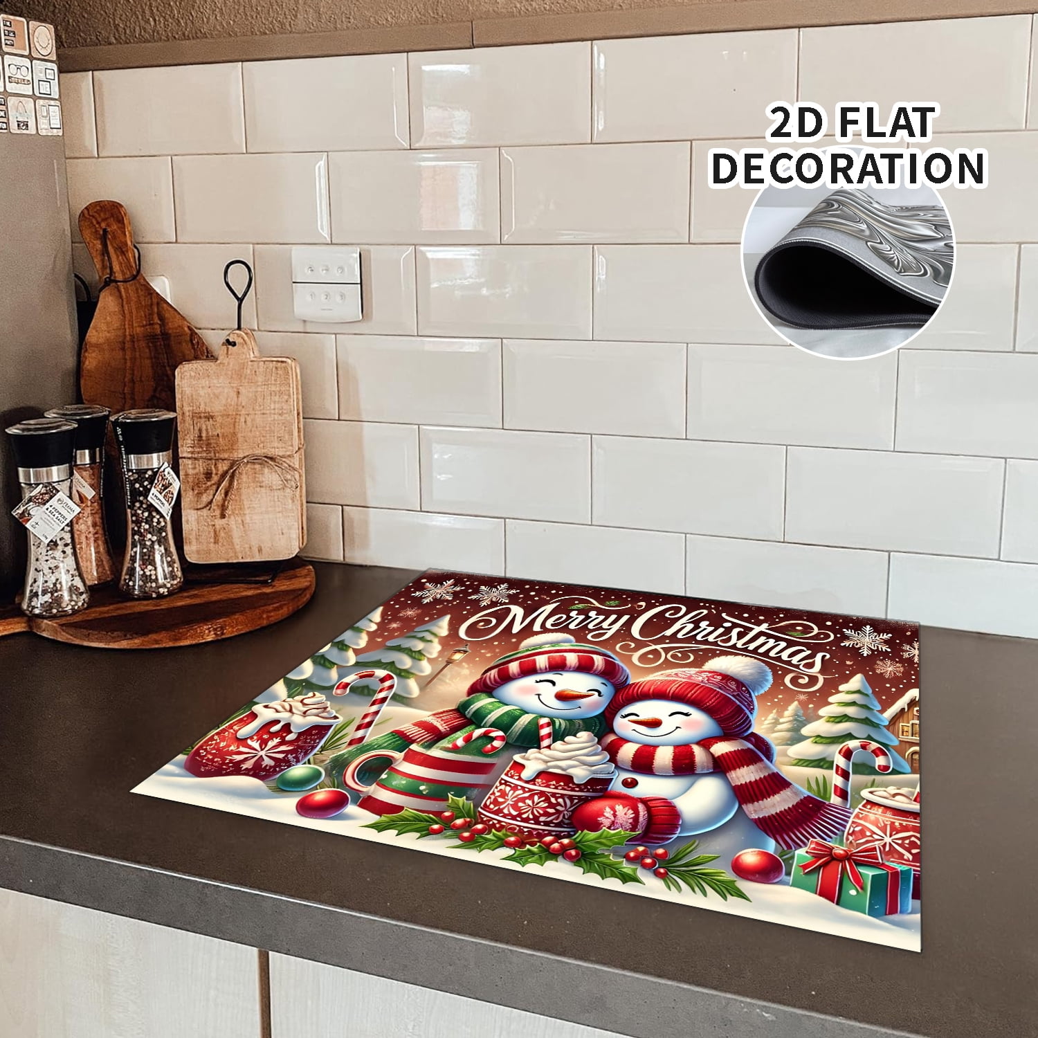 Stove Top Cover for Electric Stove – 28"x20" Christmas Snowman pattern Cooktop Protector – Heat Resistant Range Cover, Flat RV Stovetop Protector, Multipurpose Dish Drying Mat for Kitchen 1pc