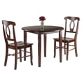 thumbnail image 3 of Pemberly Row 3-Piece Drop Leaf Transitional Solid Wood Dining Set in Rich Walnut, 3 of 12