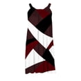 thumbnail image 4 of DAETIROS Womens Casual Dresses Printed Round Neck Thin Dress Wine Size XL, 4 of 4