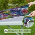 thumbnail image 6 of Colorful Tropical Leaf Pattern Square Fitted Tablecloth with Elastic Edge,Square Table Cover,Washable Elastic Table Cover for Home Kitchen Party Decor 34"x34", 6 of 6