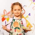 thumbnail image 2 of Oranges Flowers Beige Pattern Kids Aprons for Girls and Boys,Adjustable Neck Strap Toddler Aprons for Kids Cooking Baking, 2 of 6