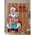 thumbnail image 4 of Red Santa Christmas Shower Curtain Set, Waterproof Shower Curtains for Bathroom, Xmas Gifts Snowflake Winter Washable Fabric Cloth Bath Curtain for Bathtub Decoration with Hooks 72x78 Inches, 4 of 6