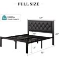 thumbnail image 6 of Laisnet Full Size Upholstered Bed Frame with Faux Leather Button Tufted Headboard & Metal Slat Support, 6 of 7