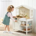 thumbnail image 6 of Best Choice Products Pretend Play Wooden Farmhouse Kitchen Set w/ Storage, Clicking Knobs, 5 Accessories - Ocean, 6 of 11