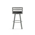 thumbnail image 4 of Amisco Derek 30 In. Swivel Bar Stool - Black Faux Leather / Metallic Grey Metal, 4 of 9