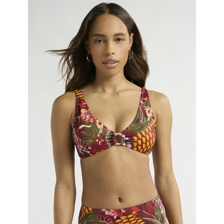 Sofia by Sofia Vergara Women's Ring Front Bralette Swim Top