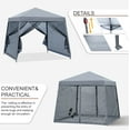 thumbnail image 3 of MASTERCANOPY 11' x 11' Pop Up Slent Leg Canopy with Screen Netting, Light Gray, 3 of 6