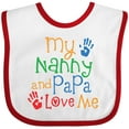 thumbnail image 3 of Inktastic Nanny and Papa Love Me Boys or Girls Baby Bib, 3 of 4