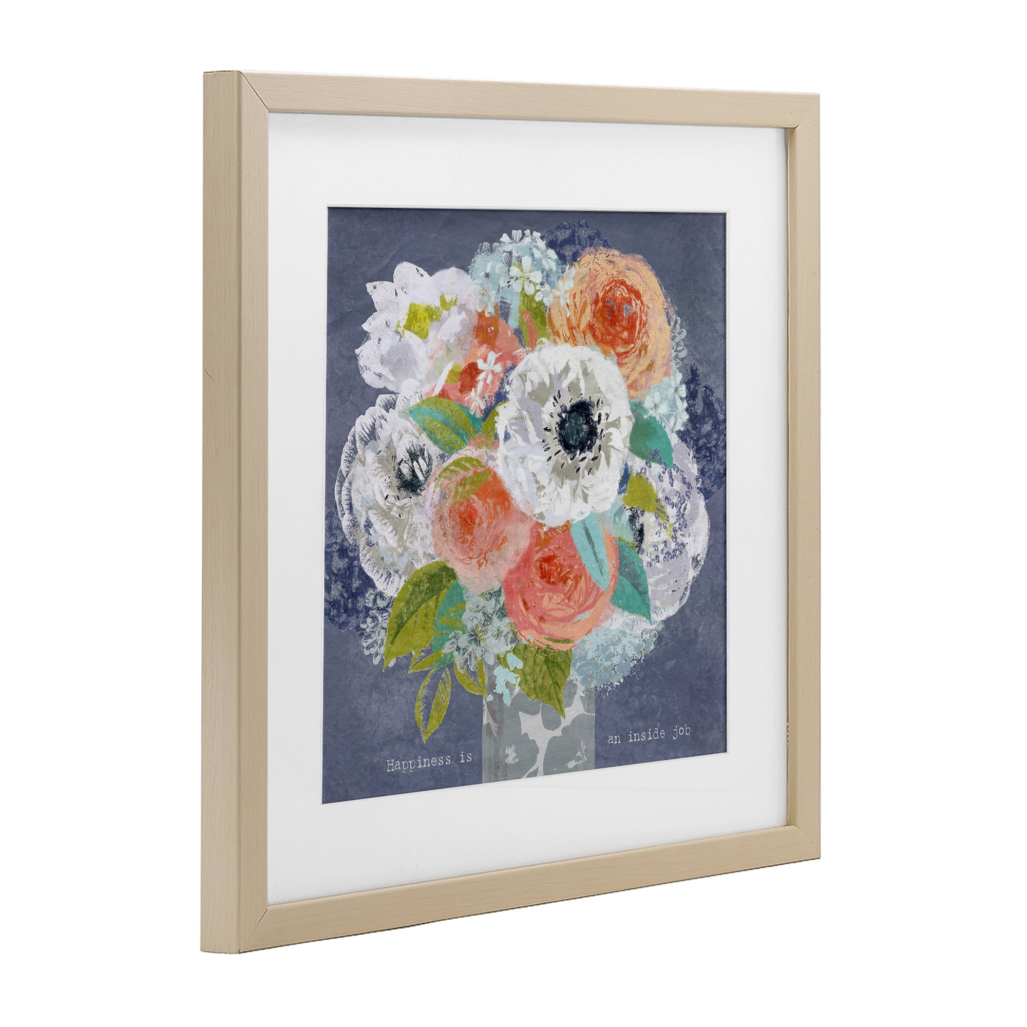 Stupell Industries Happiness Is An Inside Job Birch Framed Print Under Glass, design by Suzanne Nicoll