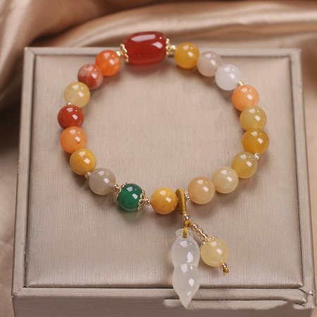 Natural Jinsi Jade Agate Gourd Peanut Bracelet